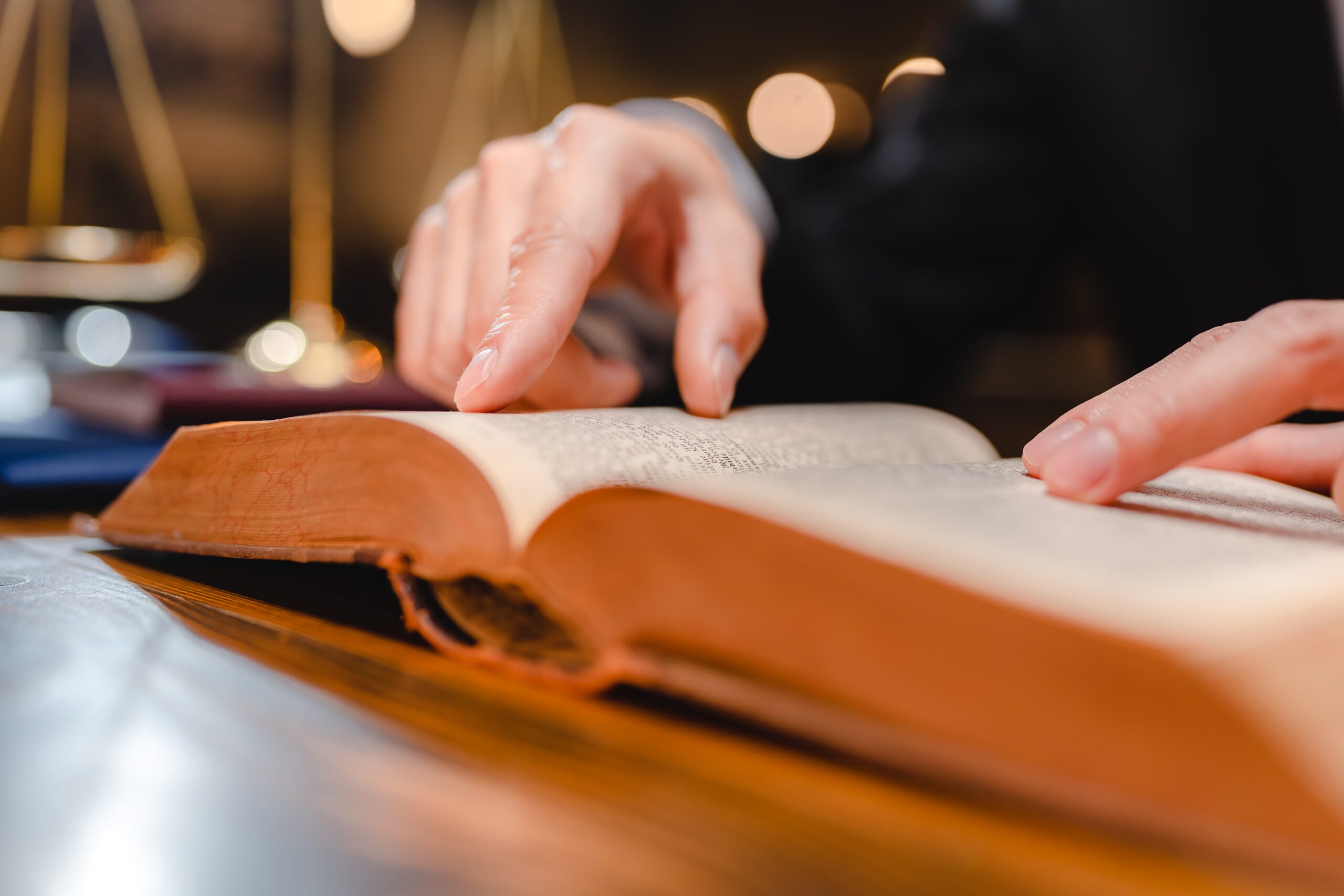 A man parsing through a bible parable.